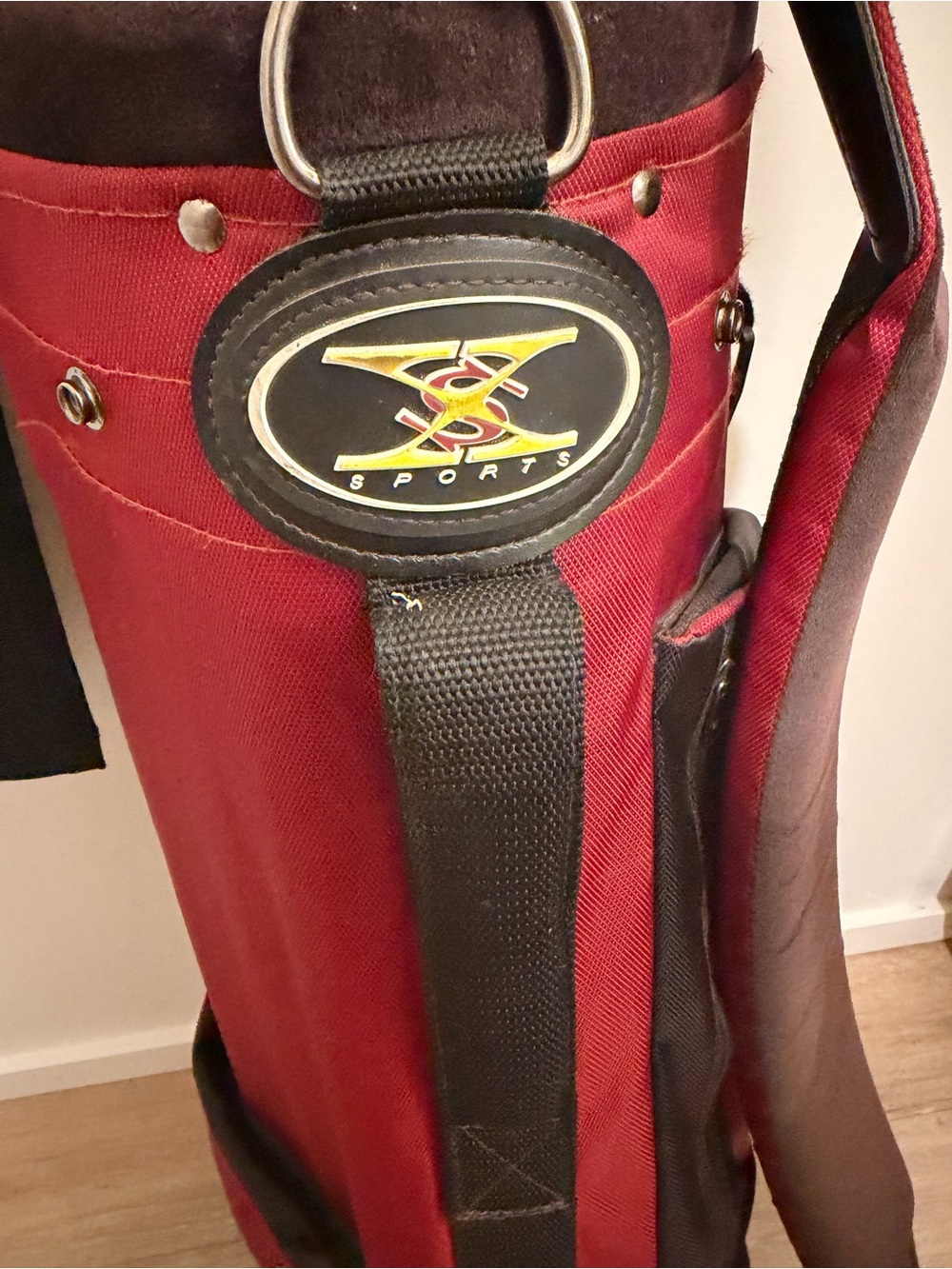 Red and Black Golf Bag with Shoulder Strap Lightweight